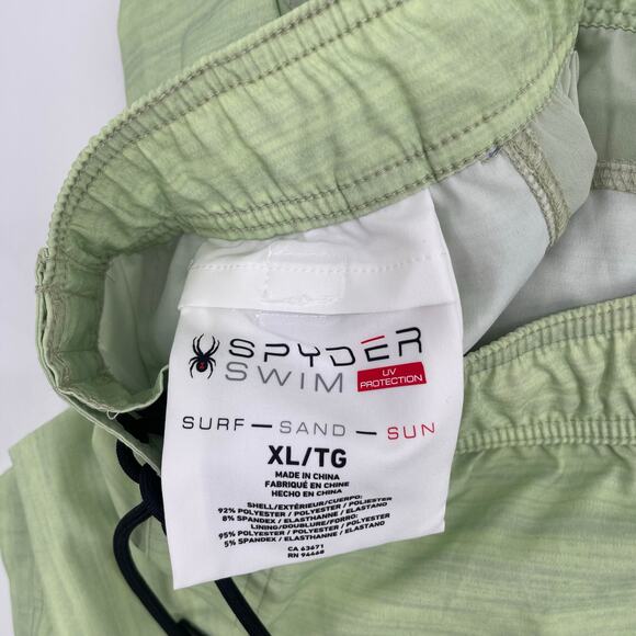 SPYDER Swim Shorts XL Trunks No Lining Green Men's UV Protection Surf Sand Sun - Picture 3 of 12